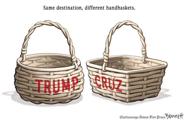 Political/Editorial Cartoon by Clay Bennett, Chattanooga Times Free Press on Trump Cries Foul