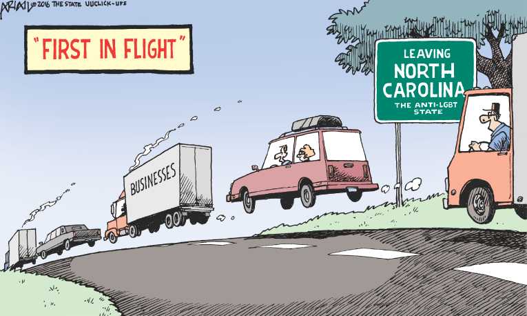 Political/Editorial Cartoon by Robert Ariail on North Carolina Not Gay