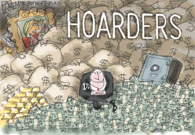 Political/Editorial Cartoon by Pat Bagley, Salt Lake Tribune on Americans Hidden in Panama Papers