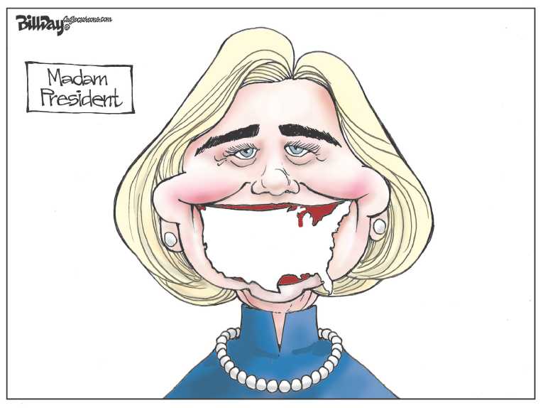 Political/Editorial Cartoon by Bill Day, Cagle Cartoons on Hillary Win Was Expected