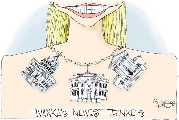 Political/Editorial Cartoon by Signe Wilkinson, Philadelphia Daily News on Trump Flashes Style