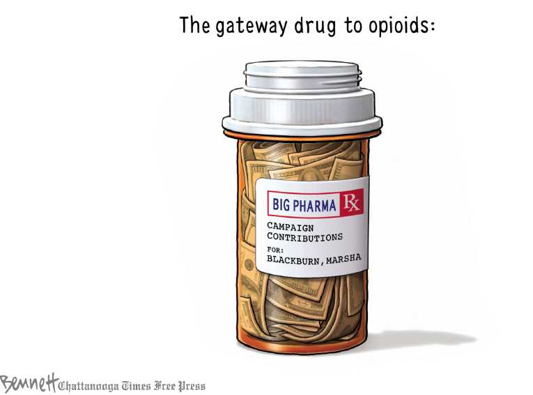 Political/Editorial Cartoon by Clay Bennett, Chattanooga Times Free Press on Drug War Escalates