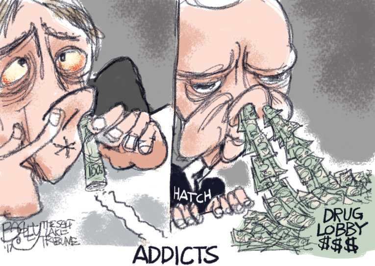 Political/Editorial Cartoon by Pat Bagley, Salt Lake Tribune on Drug War Escalates