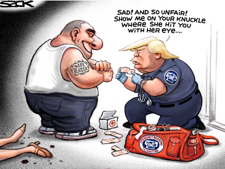 Political/Editorial Cartoon by Steve Sack, Minneapolis Star Tribune on Trump Lauds Porter