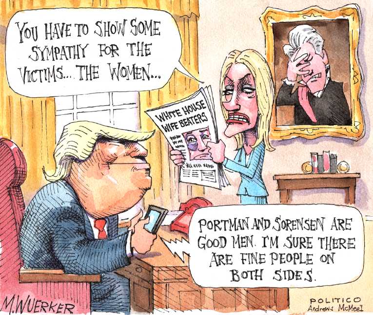 Political/Editorial Cartoon by Matt Wuerker, Politico on Trump Lauds Porter