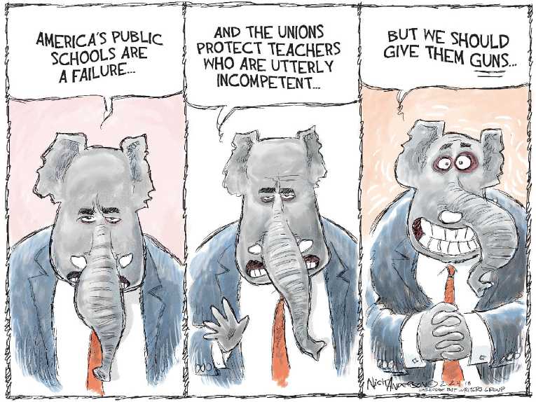 Political/Editorial Cartoon by Nick Anderson, Houston Chronicle on GOP Ridicules Victims