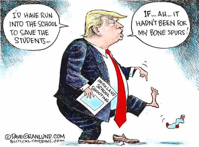 Political/Editorial Cartoon by Dave Granlund on Trump Mourns Florida Victims