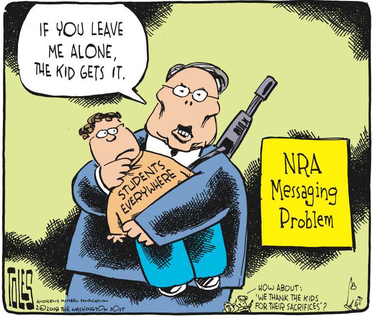 Political/Editorial Cartoon by Tom Toles, Washington Post on Mad Man Seeks More Guns