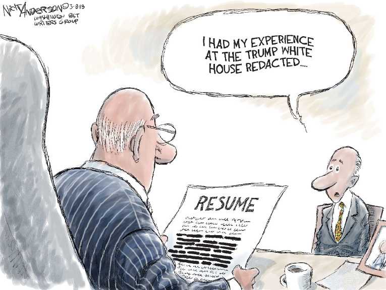 Political/Editorial Cartoon by Nick Anderson, Houston Chronicle on Tillerson Fired