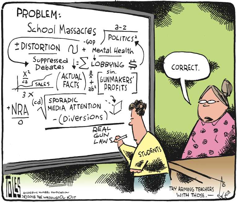 Political/Editorial Cartoon by Tom Toles, Washington Post on Students Persist