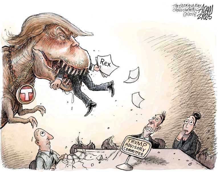 Political/Editorial Cartoon by Adam Zyglis, The Buffalo News on Staff Shake-Up to Continue