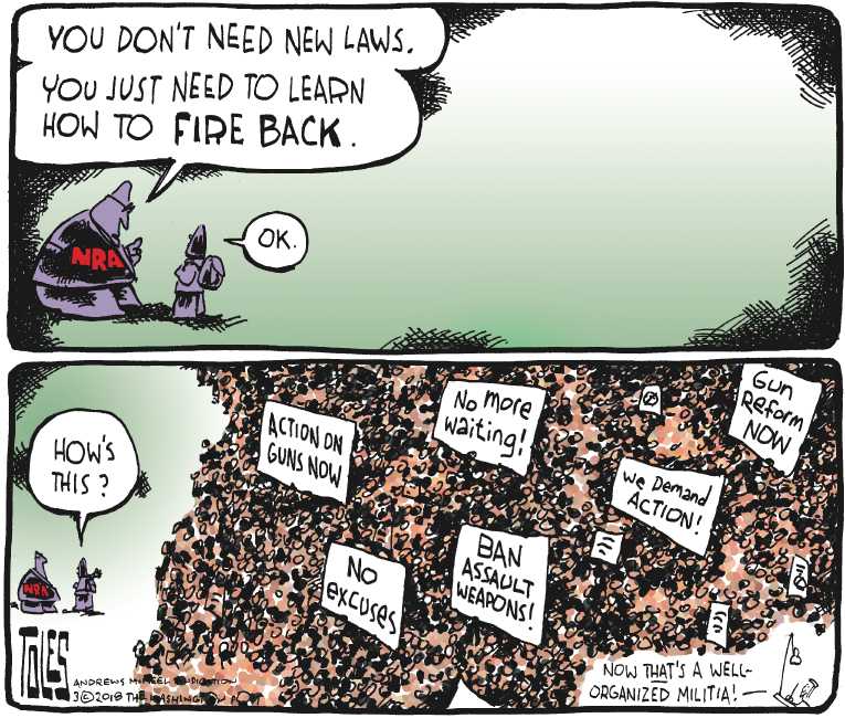 Political/Editorial Cartoon by Tom Toles, Washington Post on Students March On