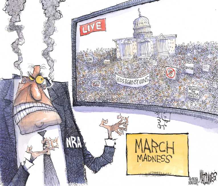 Political/Editorial Cartoon by Matt Davies, Journal News on Students March On