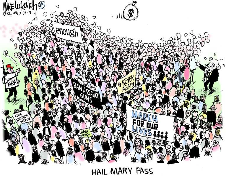 Political/Editorial Cartoon by Mike Luckovich, Atlanta Journal-Constitution on Students March On