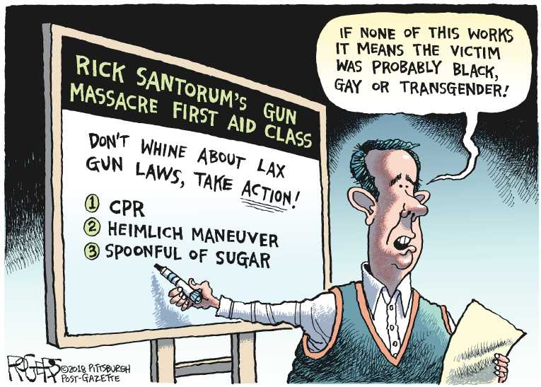 Political/Editorial Cartoon by Rob Rogers, The Pittsburgh Post-Gazette on Students March On