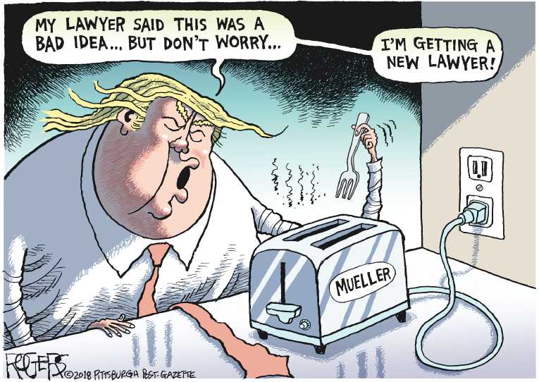 Political/Editorial Cartoon by Rob Rogers, The Pittsburgh Post-Gazette on Mueller Investigation Growing