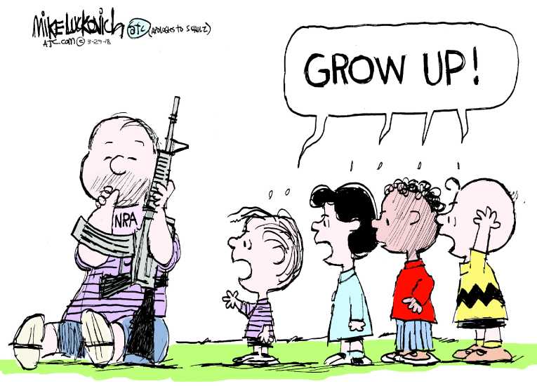 Political/Editorial Cartoon by Mike Luckovich, Atlanta Journal-Constitution on Gun Legislation Stalls