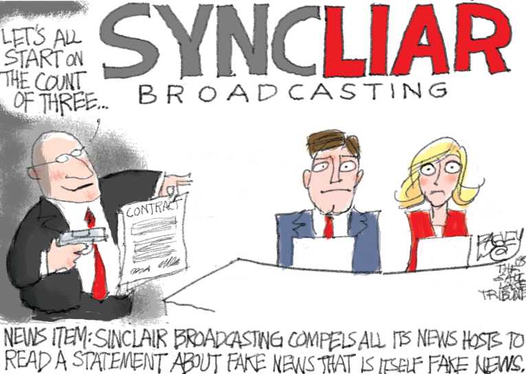 Political/Editorial Cartoon by Pat Bagley, Salt Lake Tribune on Orwell Proven Correct