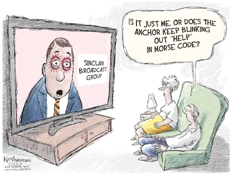 Political/Editorial Cartoon by Nick Anderson, Houston Chronicle on Orwell Proven Correct