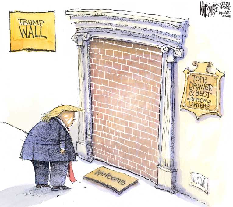 Political/Editorial Cartoon by Matt Davies, Journal News on Trump Hitting Back