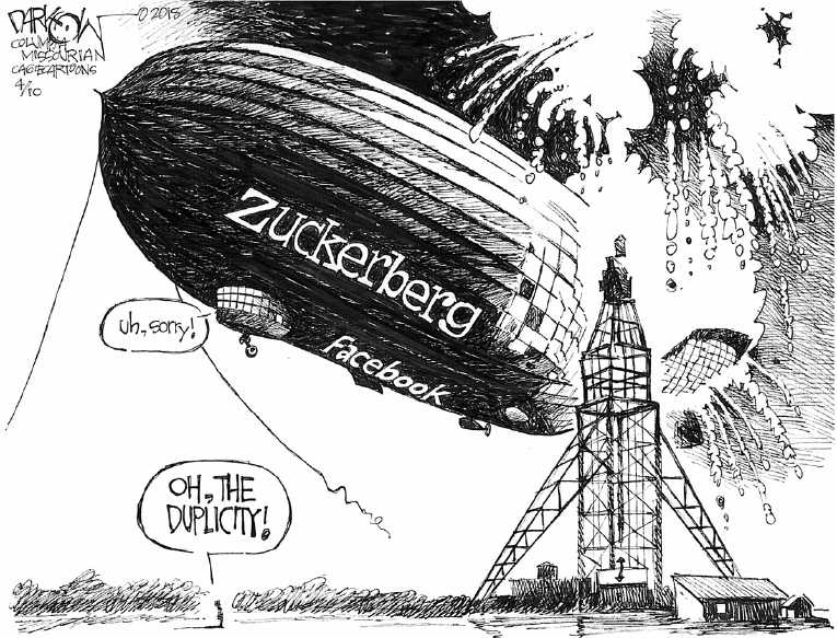 Political/Editorial Cartoon by John Darkow, Columbia Daily Tribune, Missouri on Zuckerberg Testifies