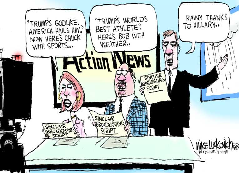 Political/Editorial Cartoon by Mike Luckovich, Atlanta Journal-Constitution on In Other News