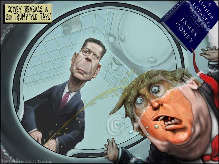 Political/Editorial Cartoon by Sean Delonas, CagleCartoons.com on James Comey Writes Book