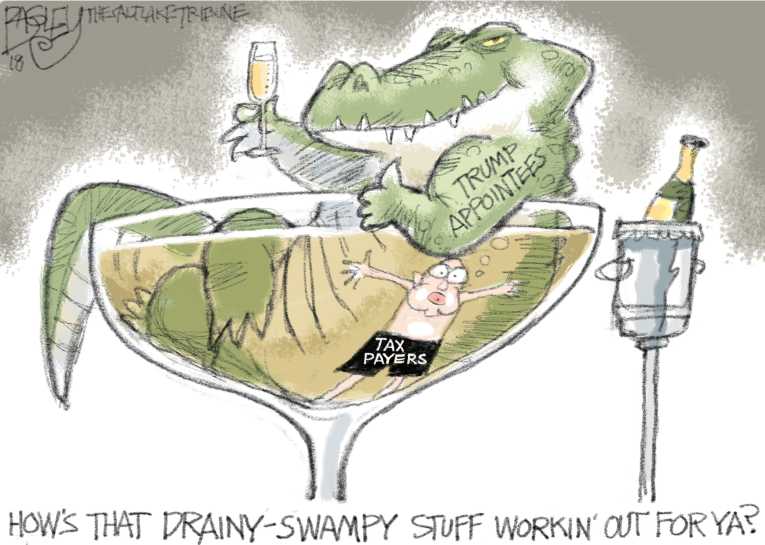 Political/Editorial Cartoon by Pat Bagley, Salt Lake Tribune on Pruitt Still Not Fired