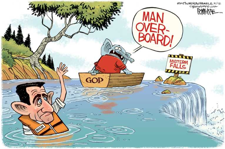 Political/Editorial Cartoon by Rick McKee, The Augusta Chronicle on Paul Ryan Announces Retirement