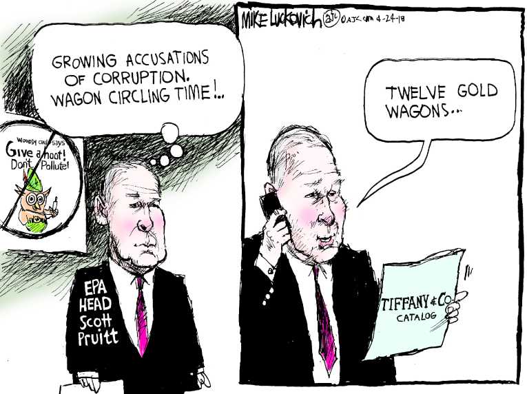 Political/Editorial Cartoon by Mike Luckovich, Atlanta Journal-Constitution on Pruitt Still Not Fired