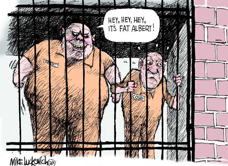 Political/Editorial Cartoon by Mike Luckovich, Atlanta Journal-Constitution on Cosby Convicted