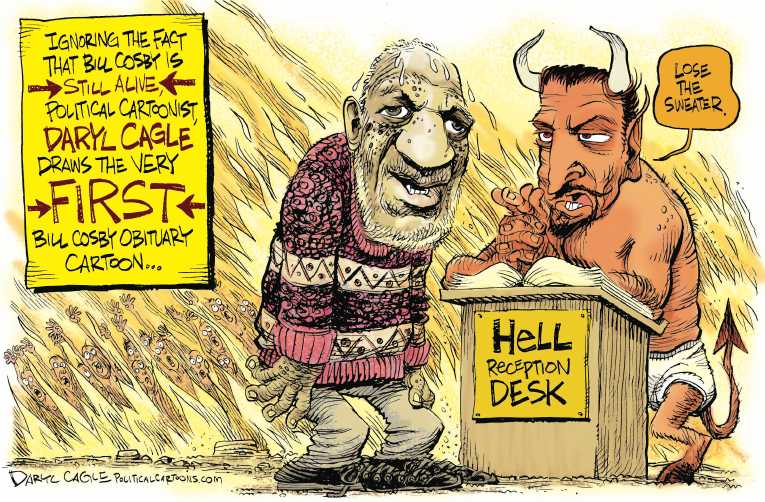 Political/Editorial Cartoon by Daryl Cagle, Cagle Cartoons on Cosby Convicted