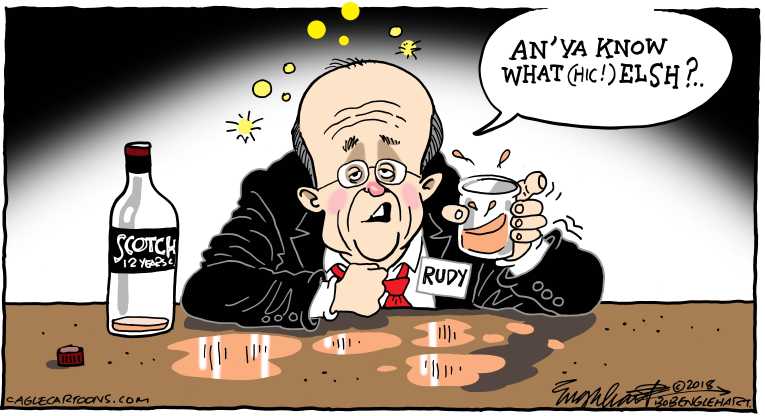 Political/Editorial Cartoon by Bob Engelhart, Hartford Courant on Giuliani Comes Out Swinging