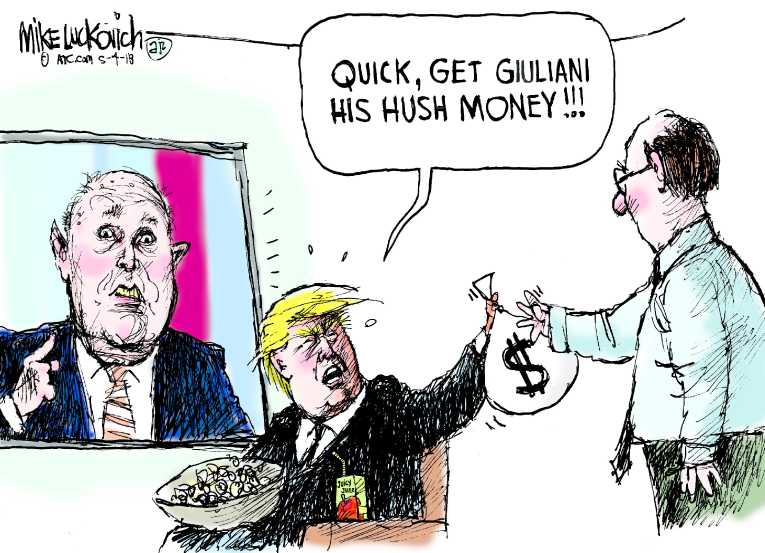 Political/Editorial Cartoon by Mike Luckovich, Atlanta Journal-Constitution on Giuliani Comes Out Swinging