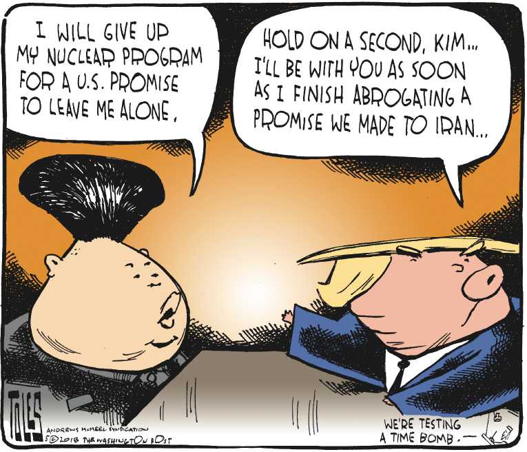 Political/Editorial Cartoon by Tom Toles, Washington Post on Trump Denies Affair