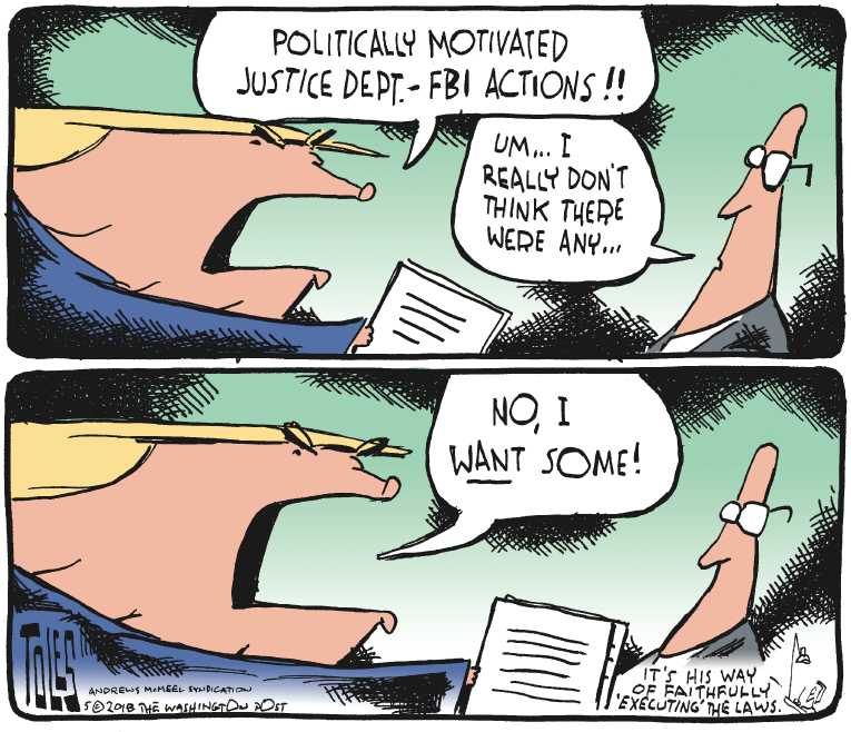 Political/Editorial Cartoon by Tom Toles, Washington Post on President Unlikely to Testify