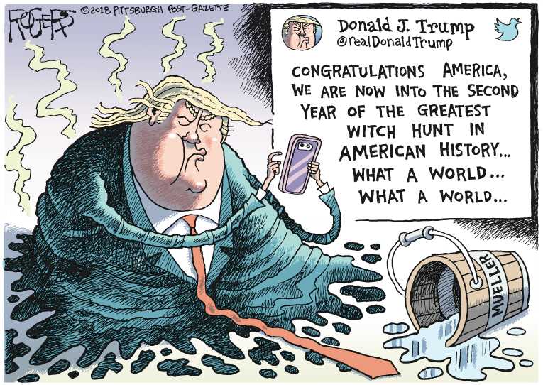 Political/Editorial Cartoon by Rob Rogers, The Pittsburgh Post-Gazette on President Unlikely to Testify