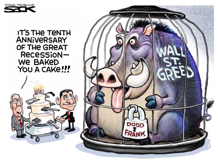 Political/Editorial Cartoon by Steve Sack, Minneapolis Star Tribune on In Other News