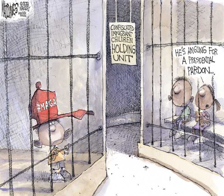 Political/Editorial Cartoon by Matt Davies, Journal News on Homeland Security Tightening