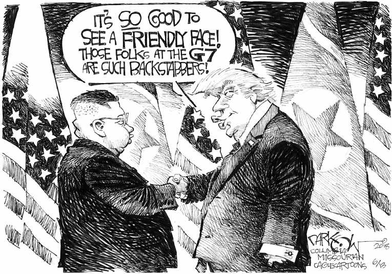 Political/Editorial Cartoon by John Darkow, Columbia Daily Tribune, Missouri on Trump Meets With Kim