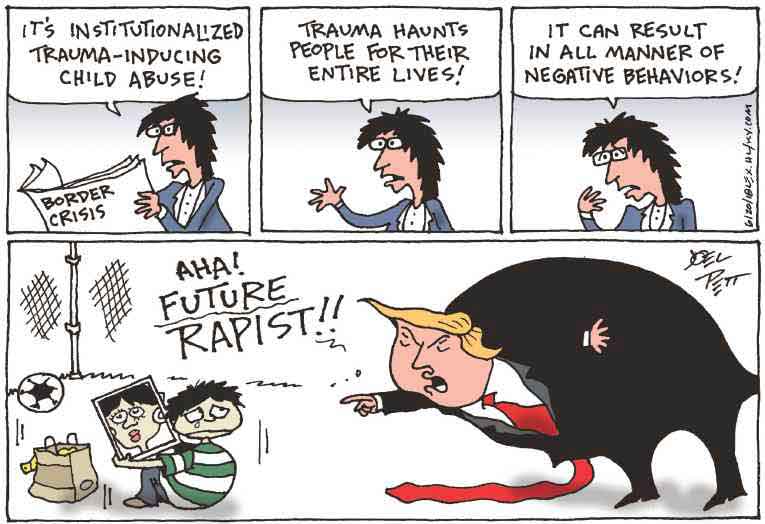 Political/Editorial Cartoon by Joel Pett, Lexington Herald-Leader, CWS/CartoonArts Intl. on Trump Cracks Down