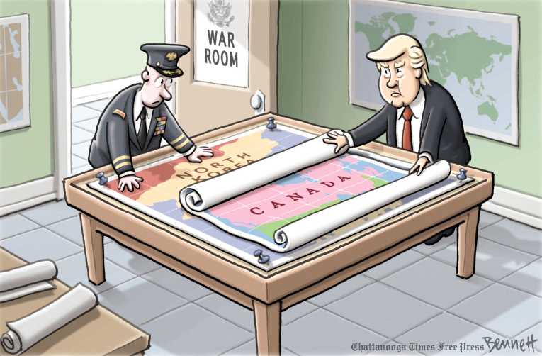 Political/Editorial Cartoon by Clay Bennett, Chattanooga Times Free Press on Trump’s Vision Taking Shape