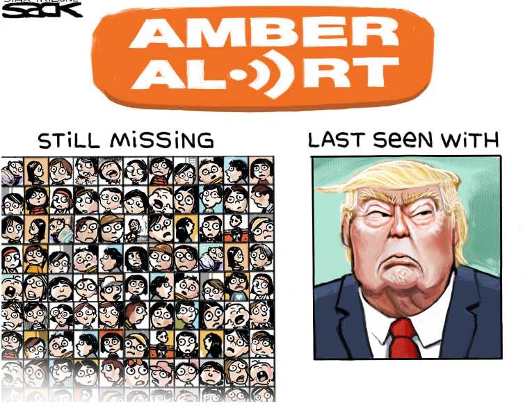 Political/Editorial Cartoon by Steve Sack, Minneapolis Star Tribune on Family Separation Policy Suspended