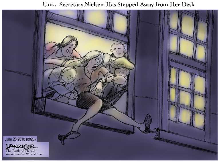 Political/Editorial Cartoon by Jeff Danziger on Family Separation Policy Suspended