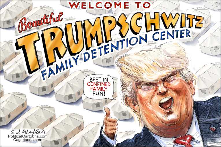 Political/Editorial Cartoon by Ed Wexler, PoliticalCartoons.com on Family Separation Policy Suspended