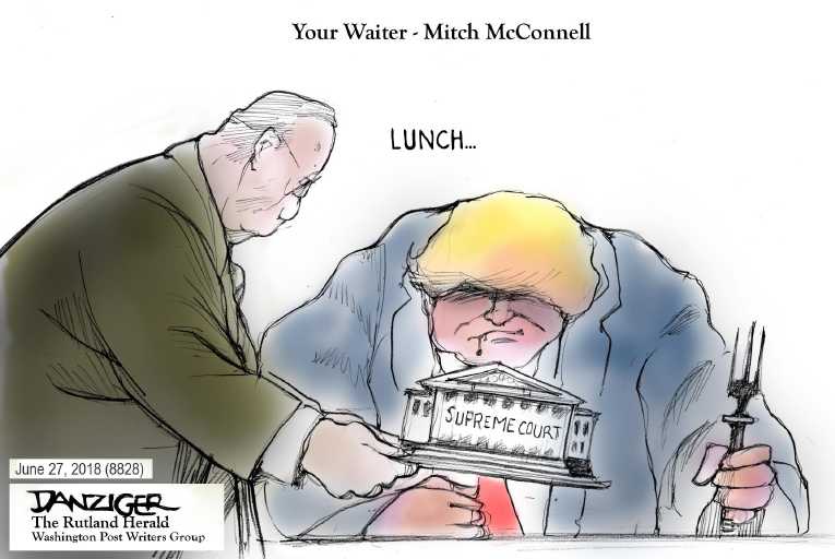 Political/Editorial Cartoon by Jeff Danziger on Justice Kennedy to Retire