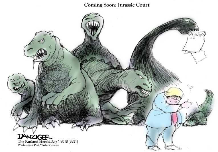 Political/Editorial Cartoon by Jeff Danziger on Justice Kennedy to Retire