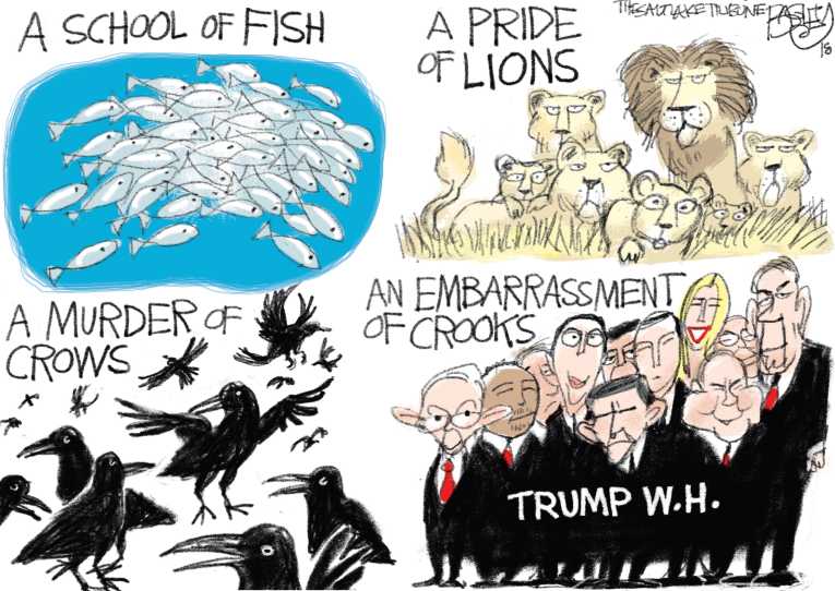 Political/Editorial Cartoon by Pat Bagley, Salt Lake Tribune on GOP Submits to Trump