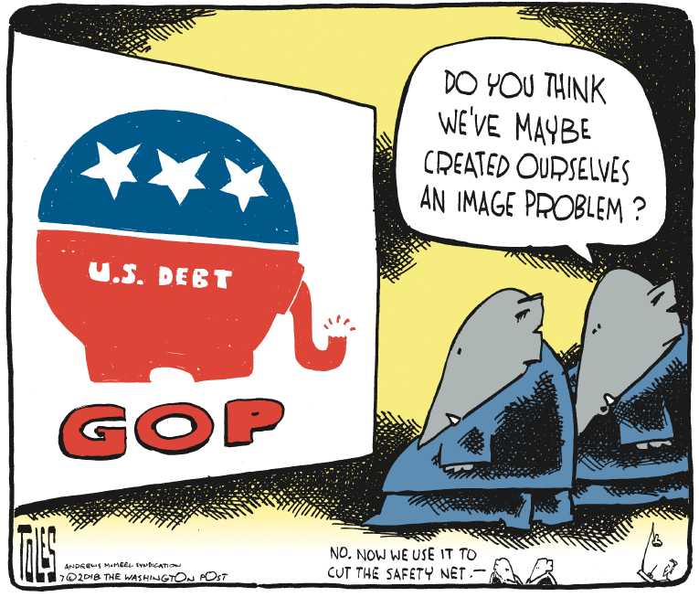 Political/Editorial Cartoon by Tom Toles, Washington Post on GOP Submits to Trump