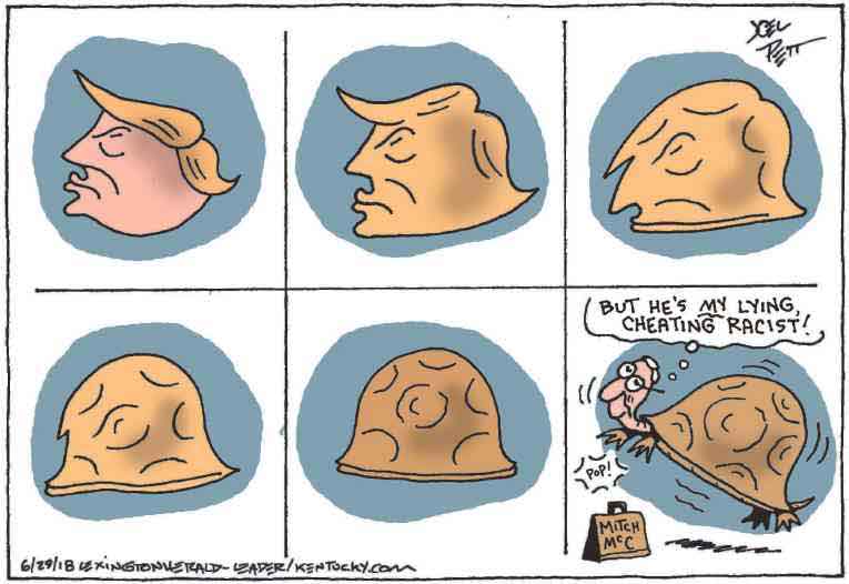 Political/Editorial Cartoon by Joel Pett, Lexington Herald-Leader, CWS/CartoonArts Intl. on GOP Submits to Trump